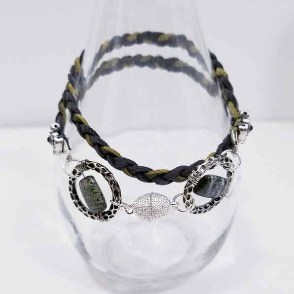 Labradorite 4 Mm Multi-chain Necklace in Oxidized Sterling  4 Way Multi Wear Necklace Bracelet Gray Labradorit